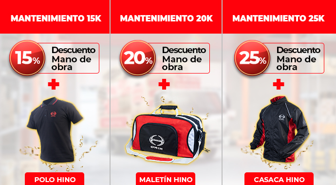 Descuentos en mano de obra más regalos únicos a los que puedes acceder por realizar el mantenimiento preventivo a tu camión Hino