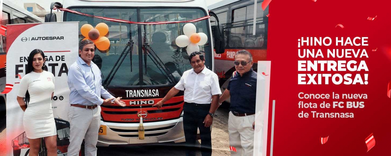  Hino Perú hace entrega de una flota de buses Hino del modelo FC a la empresa Transnasa