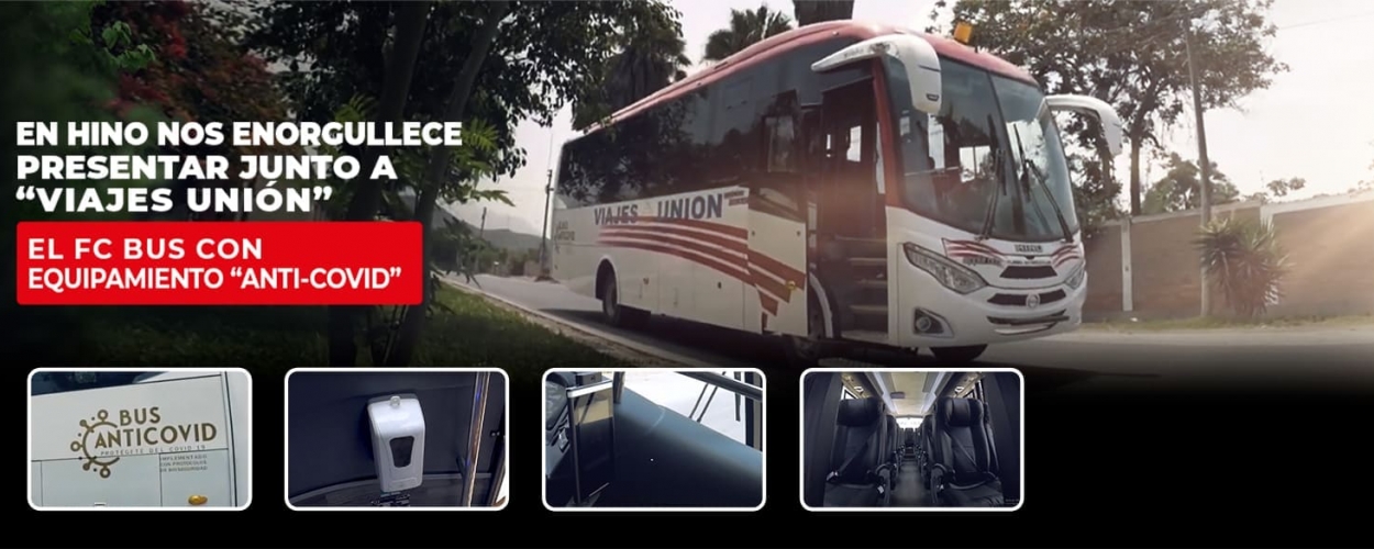 Hino y Viajes Unión presentan el FC Bus con equipamiento Anticovid