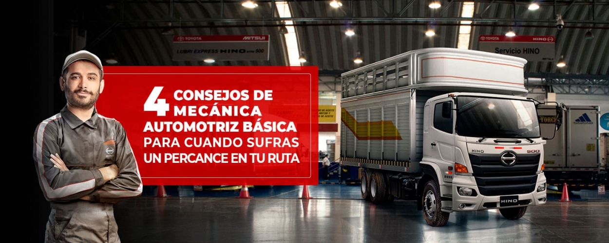 mecanico Hino junto con un camión hino nos deja algunos consejos de mecanica automotriz basica para poner en practica en ruta