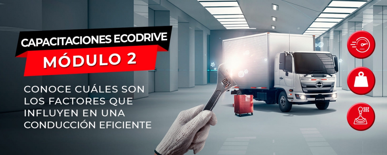  factores conducción eficiente de camiones capacitaciones ecodrive imagen de camión Hino blanco serie 500