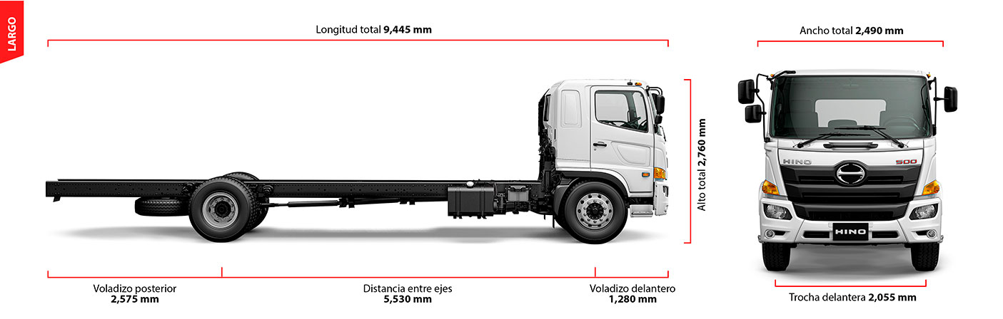 Dimensiones Camión GH 1826 Largo Serie 500
